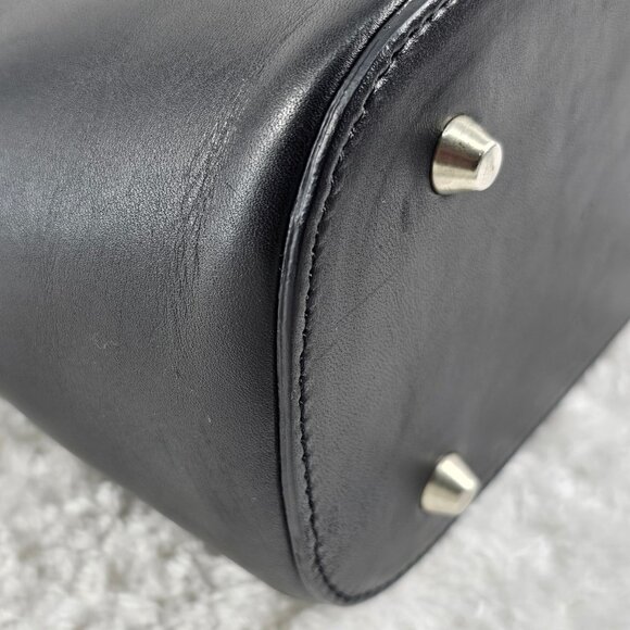 KENNETH COLE NEW YORK Black Smooth Leather Structured Shoulder Bag - Picture 7 of 14